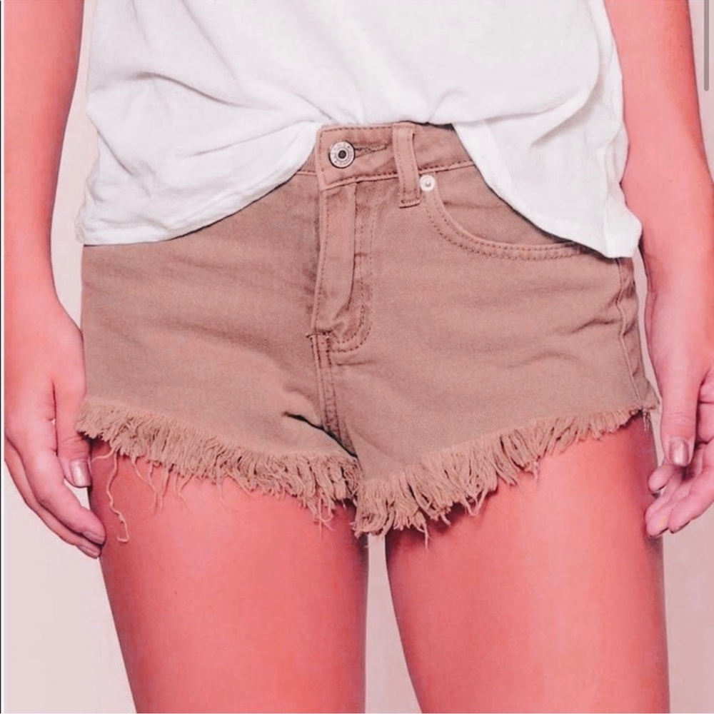 MUSTARD SEED DISTRESSED FRAYED HEM DENIM SHORTs
